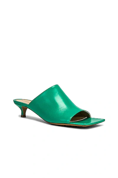 Bottega Veneta Leather 35mm Kitten Heel Stretch Mules In Acid Turquoise