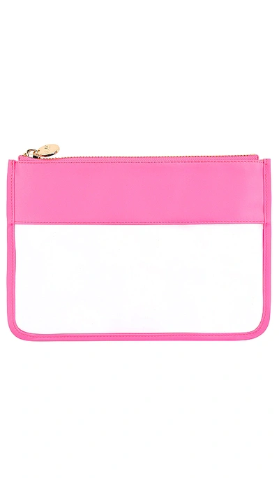 Shop Stoney Clover Lane Classic Clear Flat Pouch In Pink