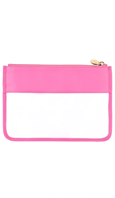 Shop Stoney Clover Lane Classic Clear Flat Pouch In Pink