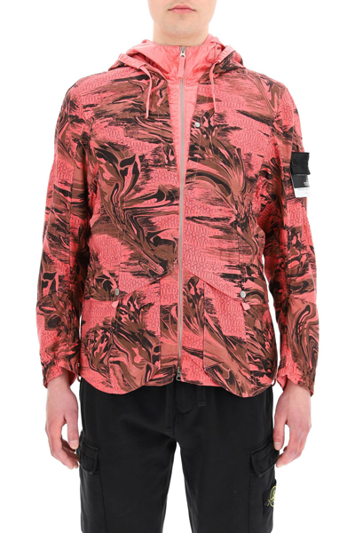 Shop Stone Island Shadow Project Printed Jacket In Linen Cordura-tc In Mixed Colours