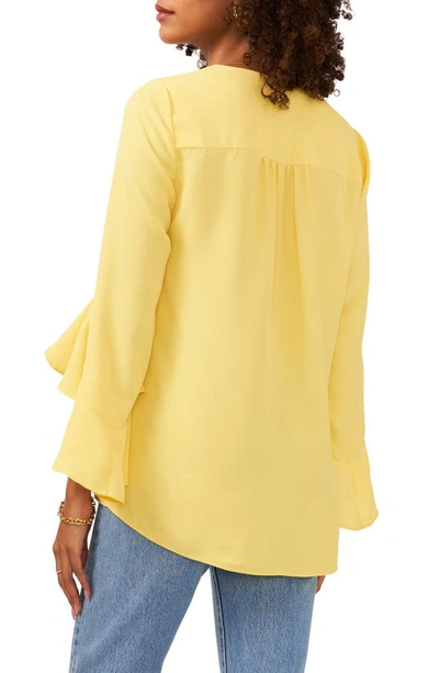 Shop Vince Camuto Flutter Sleeve Tunic In Sunburst Yellow