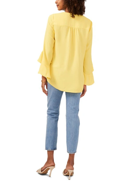 Shop Vince Camuto Flutter Sleeve Tunic In Sunburst Yellow