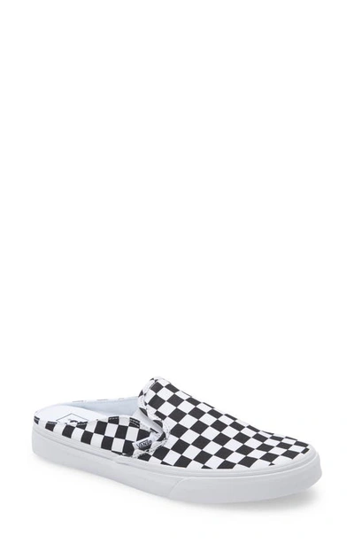 Shop Vans Checkerboard Classic Mule In Black/ True White