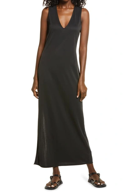 Open Edit Sleeveless Reversible Maxi Dress In Black