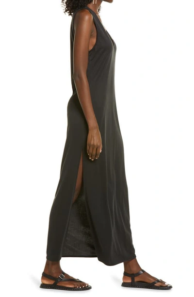 Open Edit Sleeveless Reversible Maxi Dress In Black