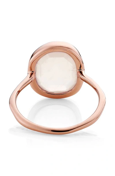 Shop Monica Vinader Siren Medium Stacking Ring In Rose Gold/ Rose Quartz