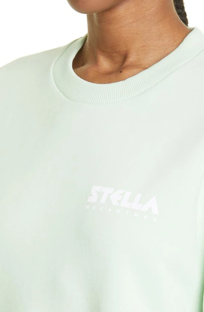 Shop Stella Mccartney New Stella Cotton Logo Sweatshirt In 3212 Light Pistachio