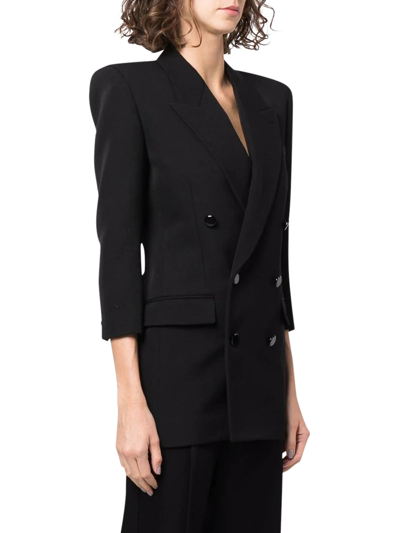 Shop Saint Laurent Long Sleeve Tailored Blazer In Black