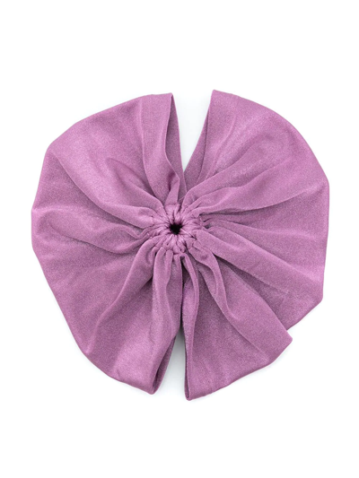 Shop Adriana Degreas Logo-plaque Ruched Head Wrap In Purple