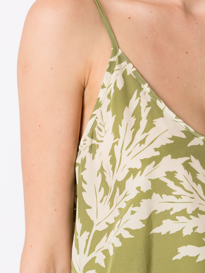 Shop Adriana Degreas Leaf-print Top In Green