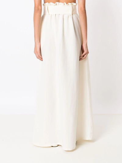Shop Adriana Degreas Paperbag Waist Maxi Skirt In White