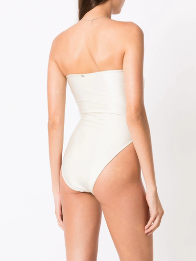 Shop Adriana Degreas Stud Detail Swimsuit In White