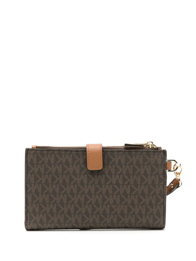 Michael Michael Kors Jet Set Monogram Wallet In Brown