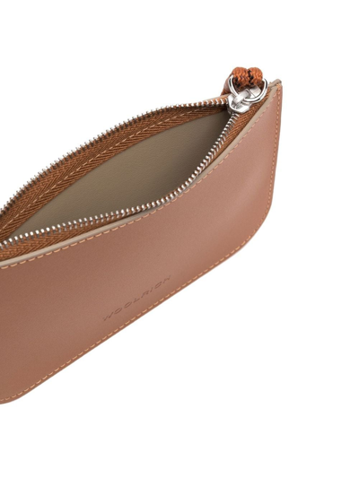 Woolrich Zipped Leather Wallet In Braun
