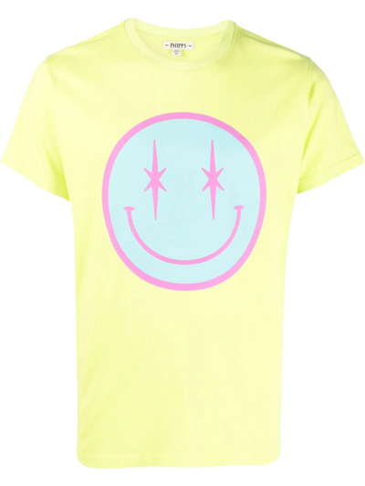 Shop Phipps Smiley Print T-shirt In Gelb