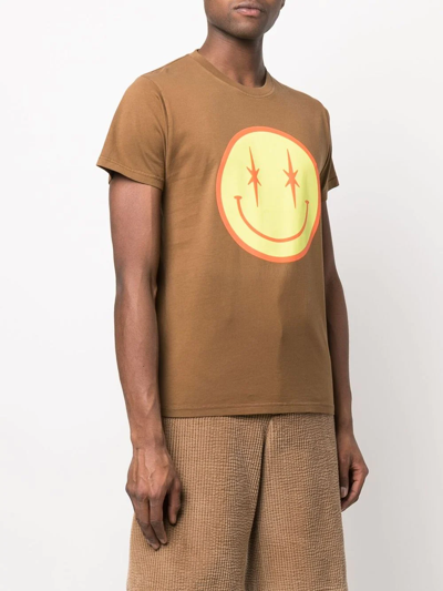 Shop Phipps Smile-print Organic Cotton T-shirt In Braun