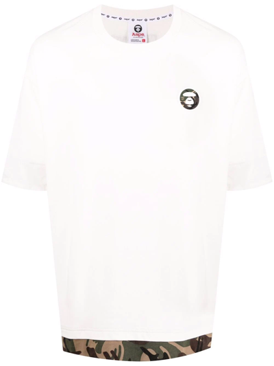 Shop Aape By A Bathing Ape Camouflage-print Cotton T-shirt In White