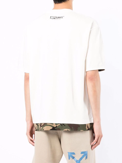 Shop Aape By A Bathing Ape Camouflage-print Cotton T-shirt In White