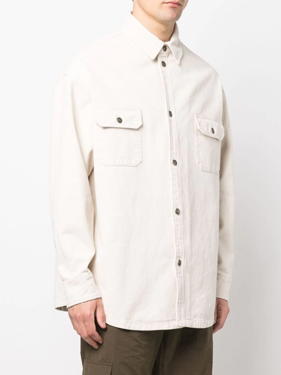 Shop 424 Button-up Overshirt In Nude
