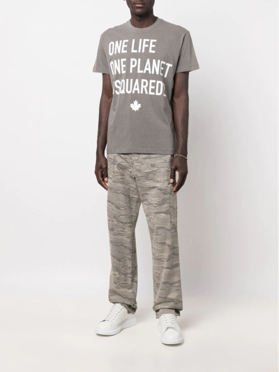 Dsquared2 One Life One Planet T-shirt In Grau