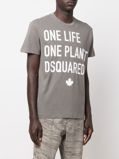 Dsquared2 One Life One Planet T-shirt In Grau