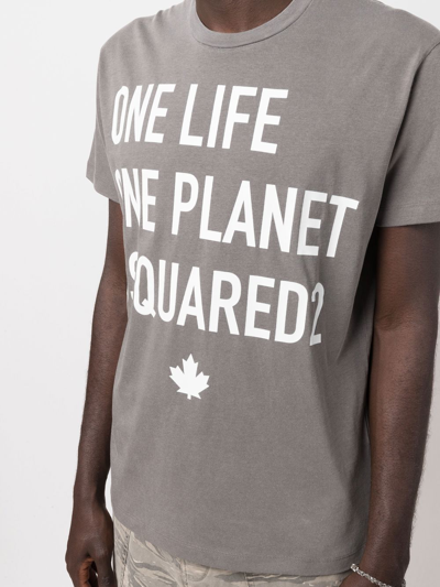 Dsquared2 One Life One Planet T-shirt In Grau