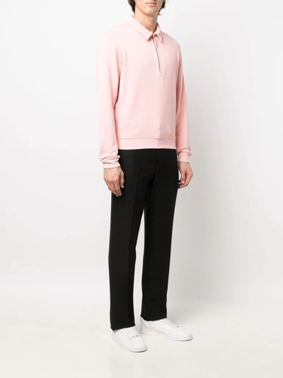 Shop Tom Ford Half-zip Long-sleeved Sweater In Rosa