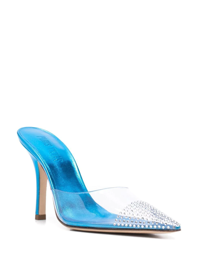Paris Texas Transparent Crystal Sandals In Blau