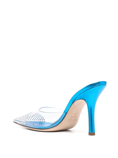Paris Texas Transparent Crystal Sandals In Blau