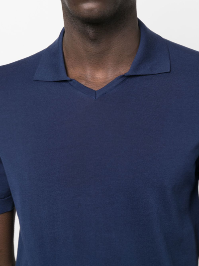 Shop Drumohr Short-sleeve Polo Shirt In Blue