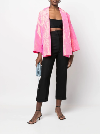 Daniela Gregis Wrinkled-effect Silk Jacket In Rosa