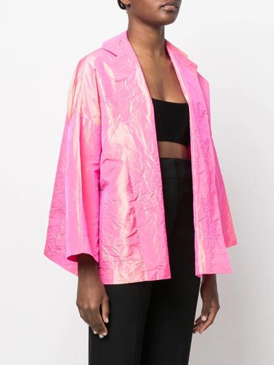 Daniela Gregis Wrinkled-effect Silk Jacket In Rosa