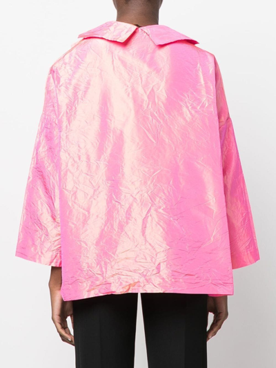 Daniela Gregis Wrinkled-effect Silk Jacket In Rosa