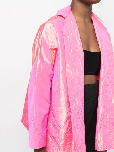 Daniela Gregis Wrinkled-effect Silk Jacket In Rosa