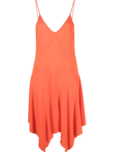 Shop Dsquared2 Spaghetti-strap Asymmetric Dress In Orange