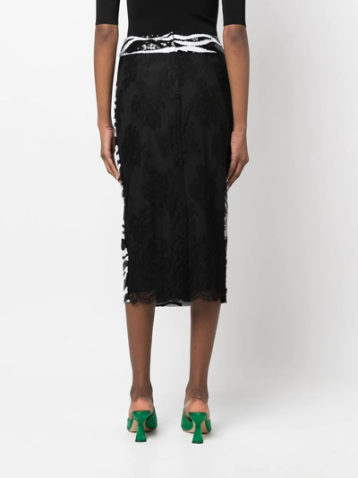 Shop Dolce & Gabbana Sequin Panelled Skirt In Schwarz