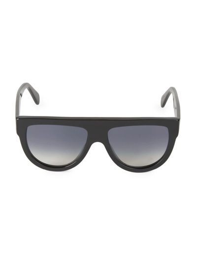 Shop Celine Women's Black Aviator Sunglasses In Black Smoke
