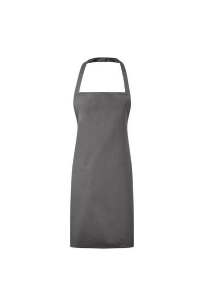 Shop Premier Ladies/womens Essential Bib Apron / Catering Workwear (dark Gray) (one Size) In Grey