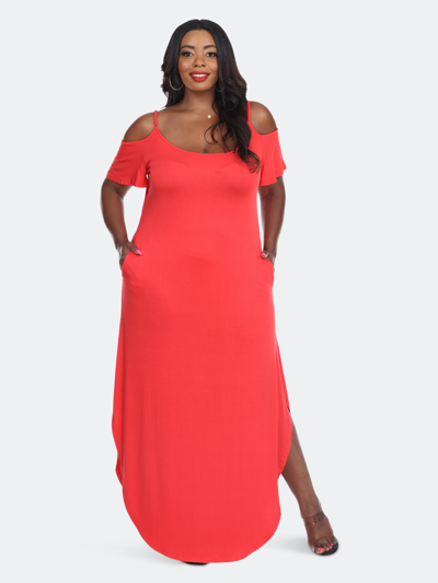 Shop White Mark Plus Size Lexi Maxi Dress In Red