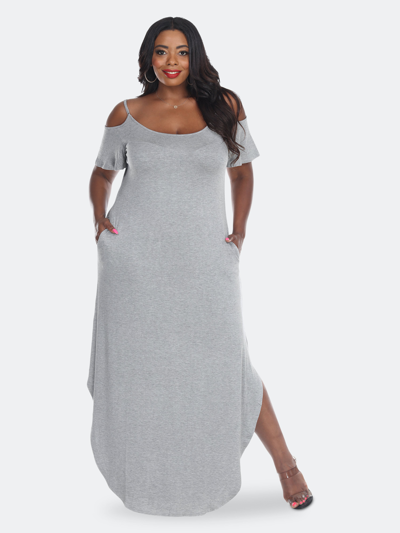 Shop White Mark Plus Size Lexi Maxi Dress In Grey