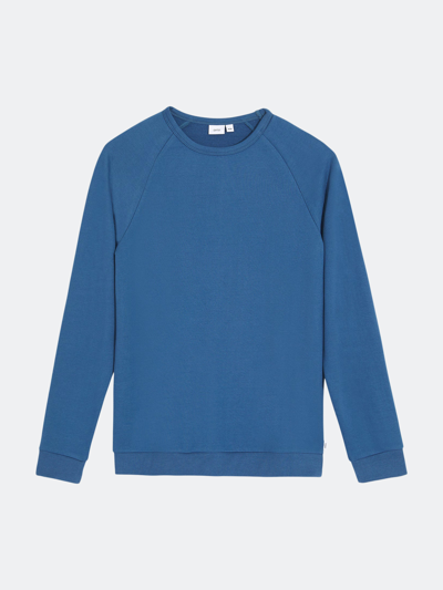 Shop Onia Raglan Terry Fleece Sweatshirt In Blue