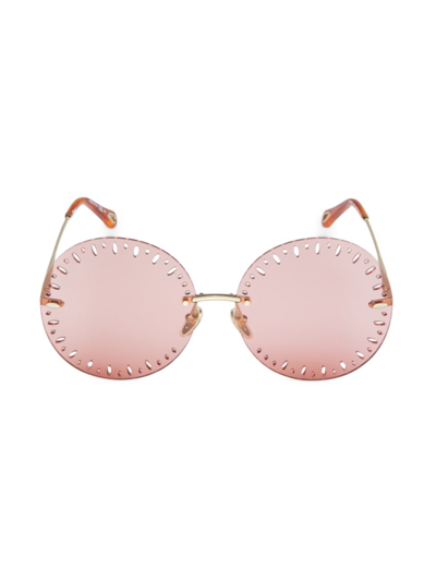Shop Chloé Women's Ysé 60mm Round Sunglasses In Gold
