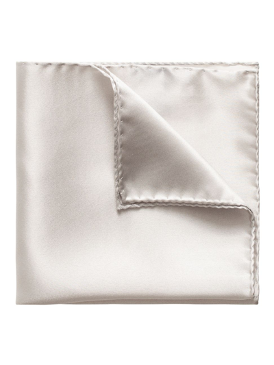 Shop Eton Men's Silk Wedding Pocket Square In Grey