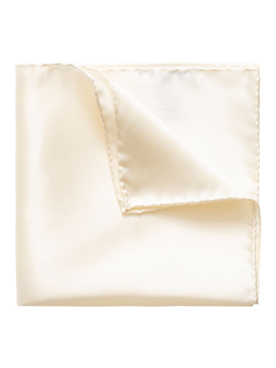 Shop Eton Men's Silk Wedding Pocket Square In Off White