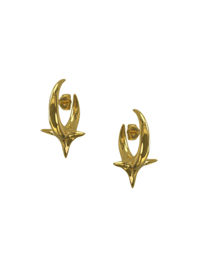 Shop Khiry Women's 18k Gold Vermeil Spiked Hoop Earrings In Polished Gold Vermeil