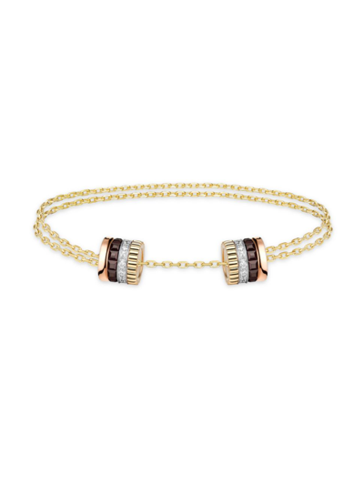 Shop Boucheron Women's Quatre Classique 18k Gold & Diamond Chain Bracelet In Yellow Gold