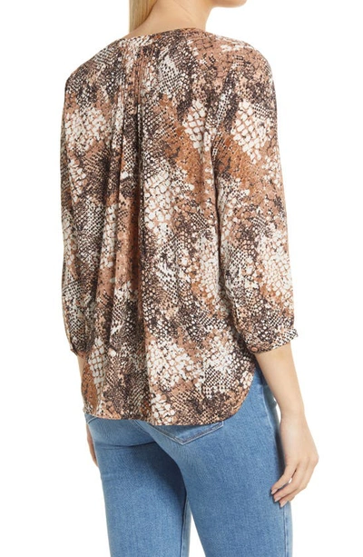 Shop Nydj High/low Crepe Blouse In Copperhead