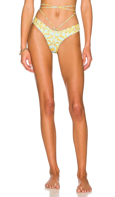 Shop Monica Hansen Beachwear Sun Kissed Criss Cross Bikini Bottom In Light Blue Sun