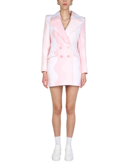 Shop Casablanca Double Breasted Jacket Dress In Pink