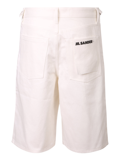 Shop Jil Sander Denim Wide Shorts In White